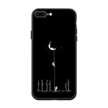 Load image into Gallery viewer, Patternd Case For iPhone 6 6S Plus X 5 5S SE 7 8 Soft Black White