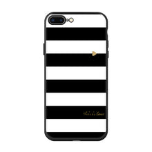 Load image into Gallery viewer, Patternd Case For iPhone 6 6S Plus X 5 5S SE 7 8 Soft Black White