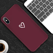 Load image into Gallery viewer, Lovebay Phone Case For iPhone 6 6s 7 8 Plus X XR XS Max Fashion Cute Cartoon Love Heart Wine Red Soft TPU For iPhone X Cover