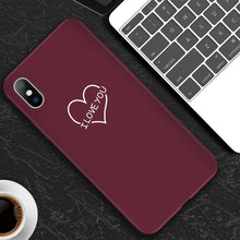 Load image into Gallery viewer, Lovebay Phone Case For iPhone 6 6s 7 8 Plus X XR XS Max Fashion Cute Cartoon Love Heart Wine Red Soft TPU For iPhone X Cover