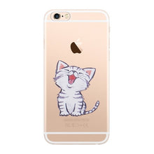 Load image into Gallery viewer, Animals Cats Clear Soft Silicon TPU Case For iPhone SE 5 5S 7 8 6 6S Plus Case